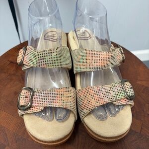 Dansko Sophie Sand Stained Sandals Size 38